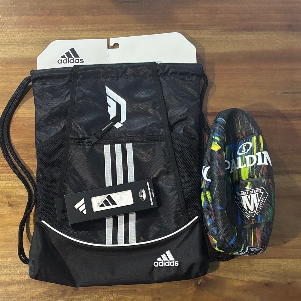 Adidas backpack / headband & Spalding baskeball